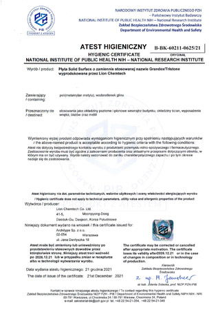 Higienos sertifikatas plokštėms